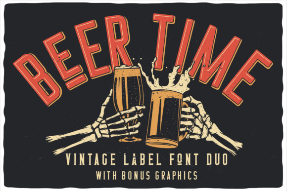 Beer Time: A Bold Vintage Display Font for Crafters and Makers